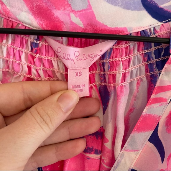 Lilly Pulitzer sunny shoulder Elsa 100% silk romper size XS - Picture 7 of 10